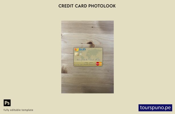 listo para imprimir plantilla frontal de aspecto fotográfico mastercard de Hai 1